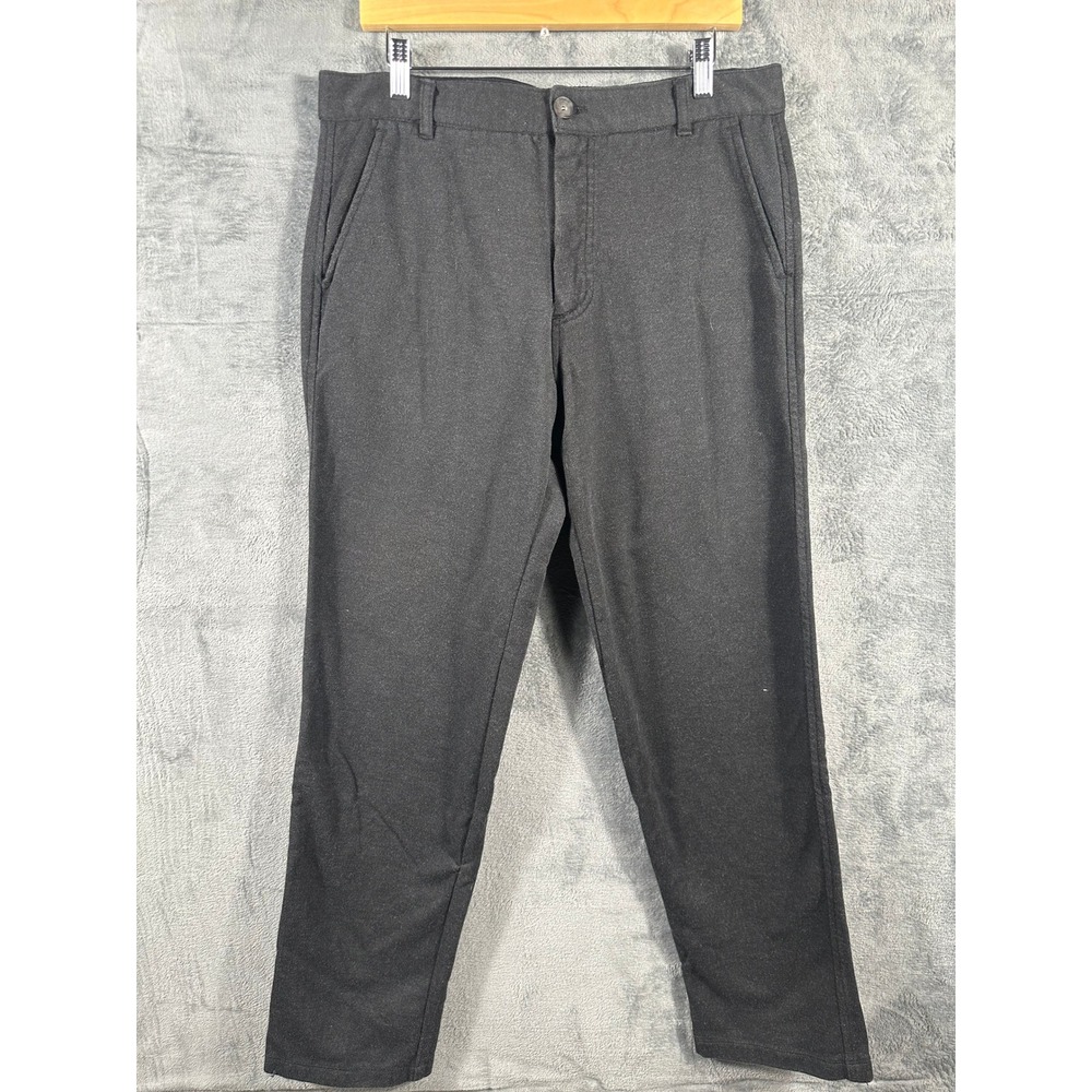 Betabrand Mens Dress Pant Sweatpants Charcoal Gray Knit Trousers 34x36